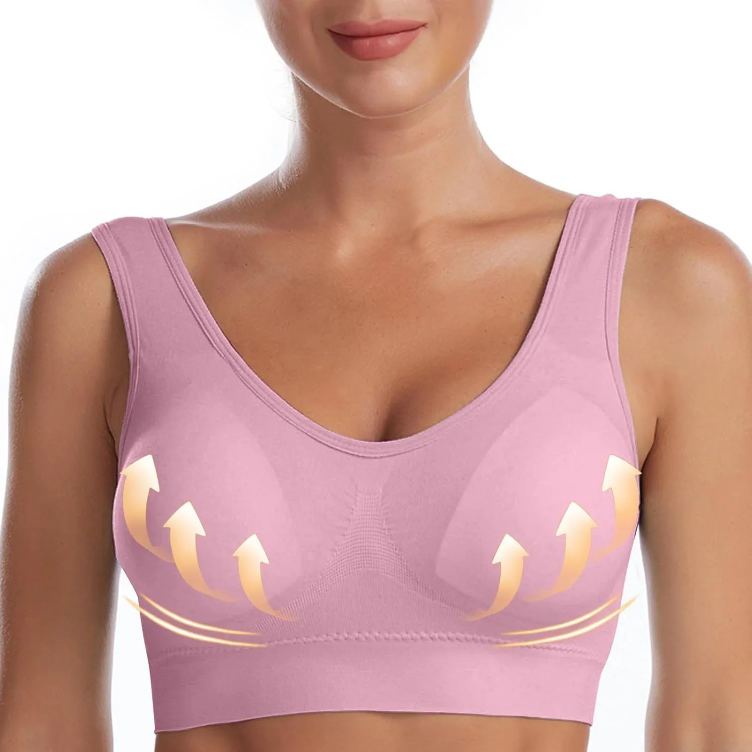 3 Pack Bras for Women No Underweire Tshirt Bra Plus Size Lightweight Workout Built-in Bra Tank Wirelesss Everyday Bra