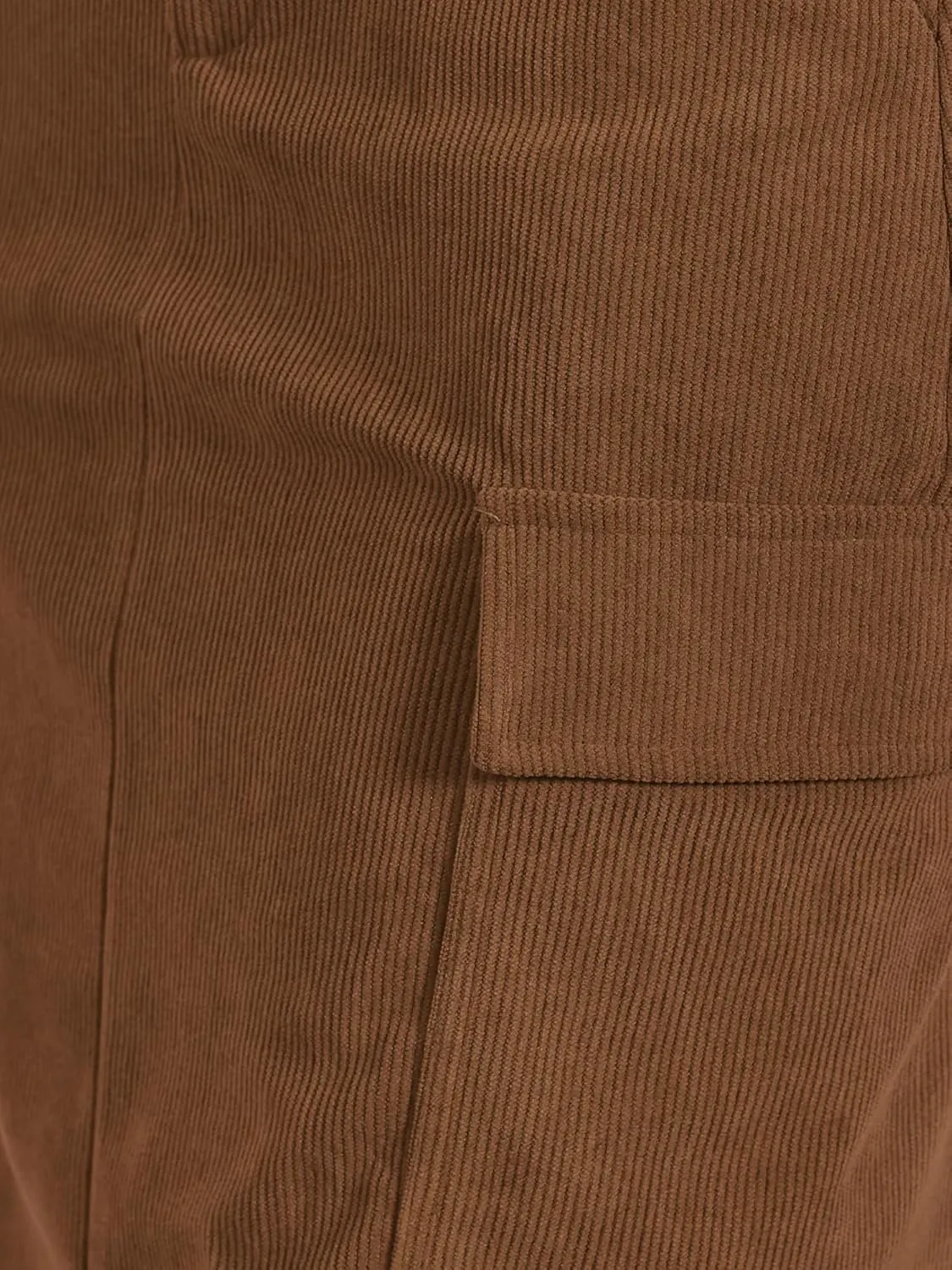 Allegra K Corduroy Cargo Skirts for Women's High Waisted Elastic Back H Line 2024 Fall Midi Skirt