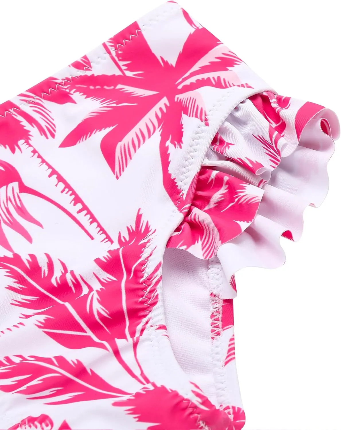 Arshiner Girls Two Piece Swimsuit Ruffles Flounce Printed Bikini Set Swimwear Girl Bathing Suits with Chest Pad 4-15 Years