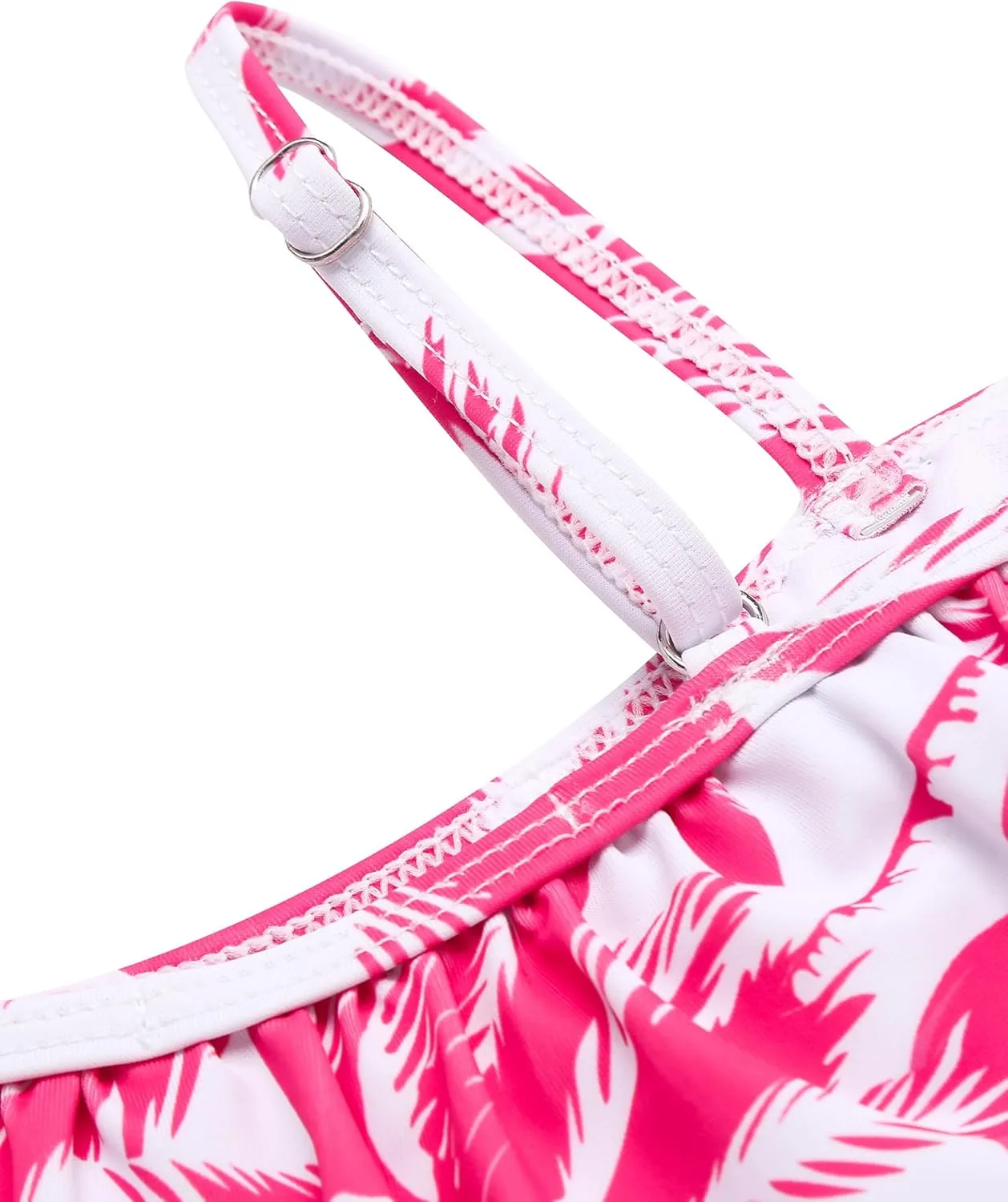Arshiner Girls Two Piece Swimsuit Ruffles Flounce Printed Bikini Set Swimwear Girl Bathing Suits with Chest Pad 4-15 Years