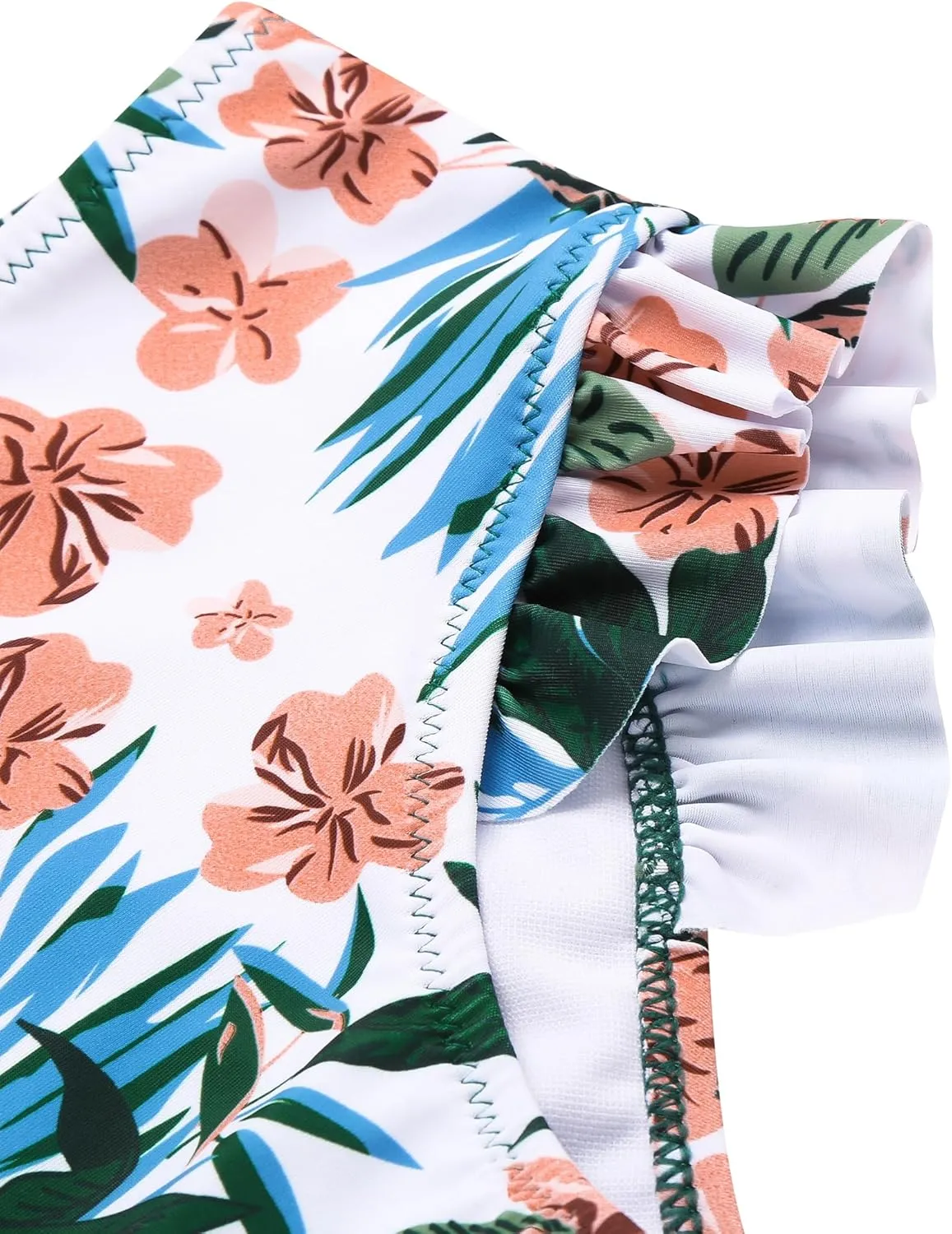 Arshiner Girls Two Piece Swimsuit Ruffles Flounce Printed Bikini Set Swimwear Girl Bathing Suits with Chest Pad 4-15 Years
