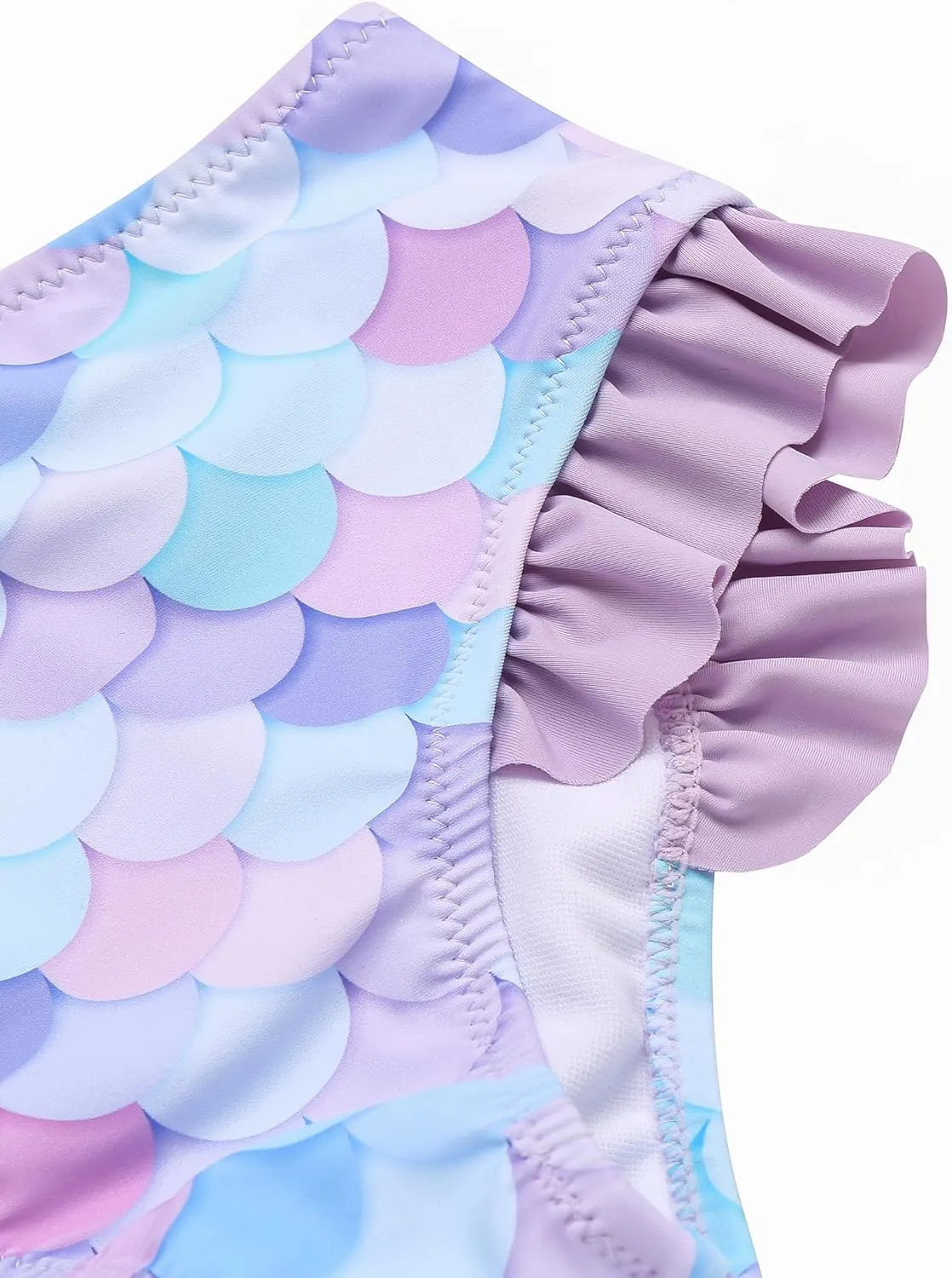 Arshiner Girls Two Piece Swimsuit Ruffles Flounce Printed Bikini Set Swimwear Girl Bathing Suits with Chest Pad 4-15 Years