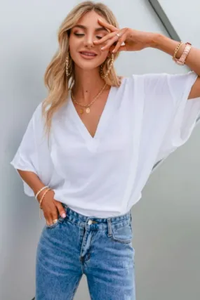 Batwin Sleeve V Neck Blouse
