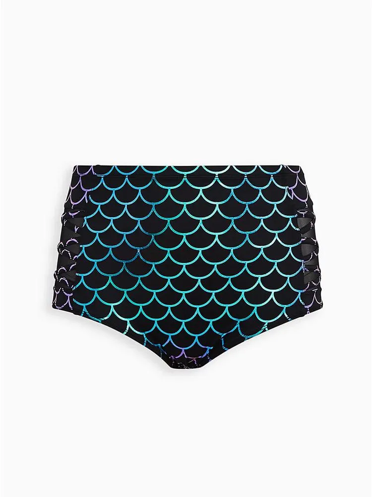 Black Mermaid Wireless Scoop Neck Bikini Set