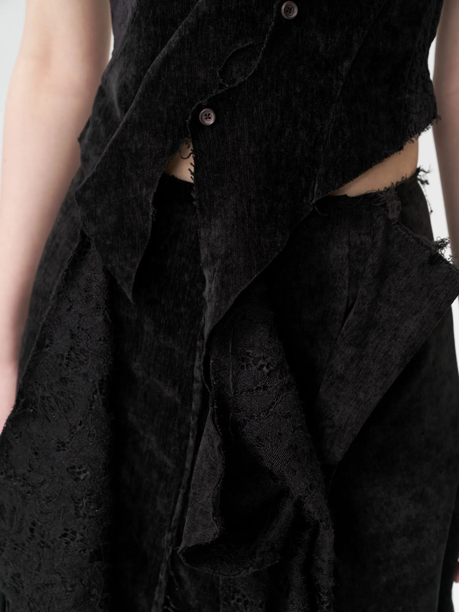Black Velvet Lace Maxi Skirt