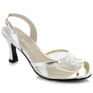 BP304-BARNETT 3" Clear  Peep Toe Sling Back