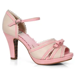 BP401-SUE 4" Two Toned Peep Toe Sandal With Bow