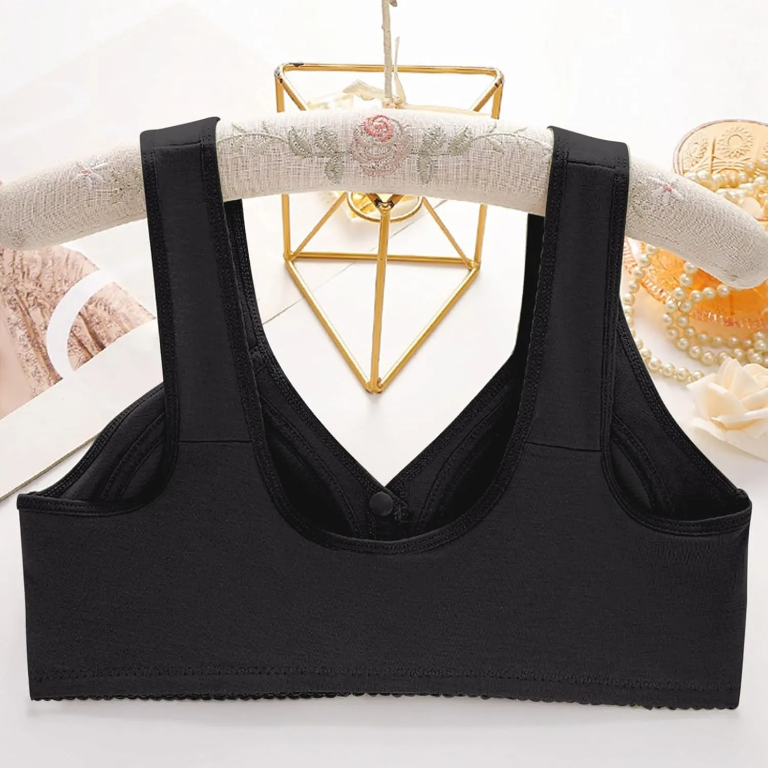 Bra for Women Soft Thin Straps Lightly Stretchable Bralettes for Women Plus Size Daisy Bras Lace Seamless Up to H Gym