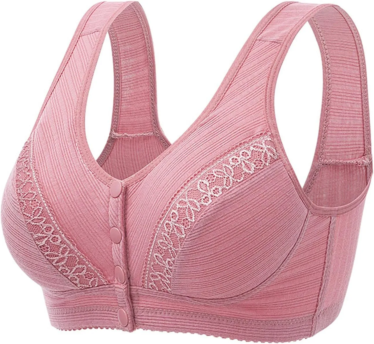 Bras for Older Women Front Closure No Underwire Bras Lace Breathable Bra Push Up Bralette Support Posture Bra