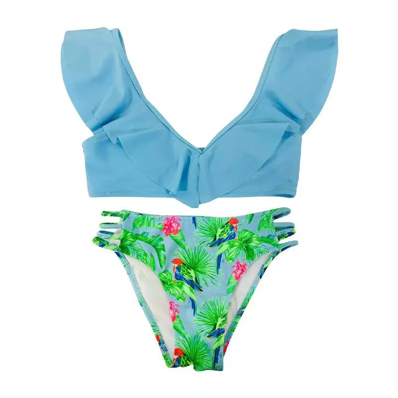Children's Ruffled Split Swimwear