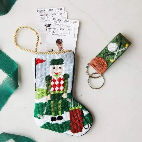 CHRISTMAS BIRDIE GOLFING NUTCRACKER BAUBLE STOCKING