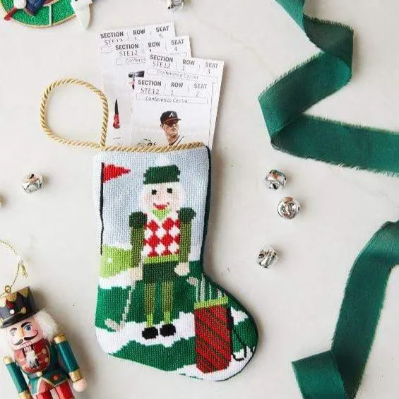 CHRISTMAS BIRDIE GOLFING NUTCRACKER BAUBLE STOCKING
