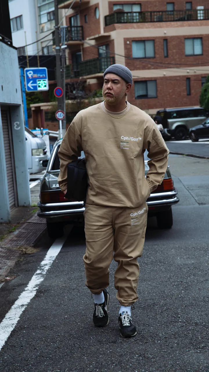 #COTTON TRACK JOGGER PANTS BEIGE