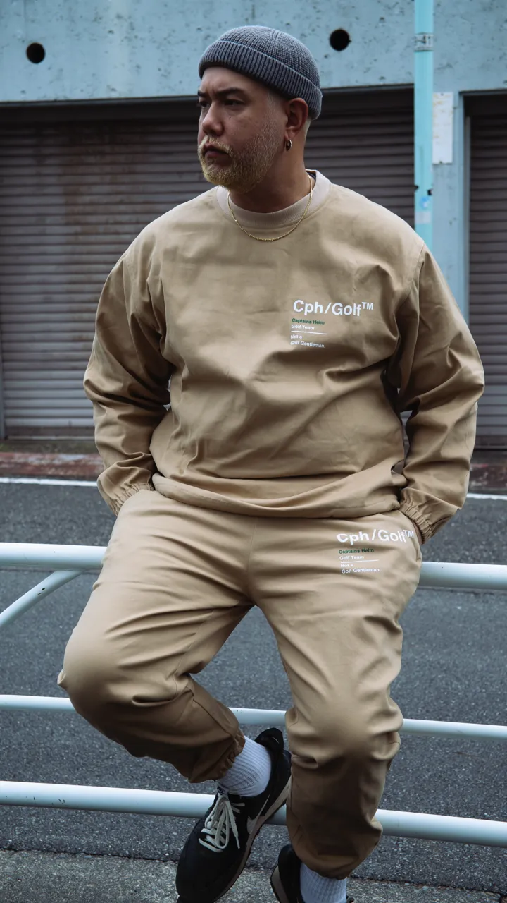 #COTTON TRACK JOGGER PANTS BEIGE