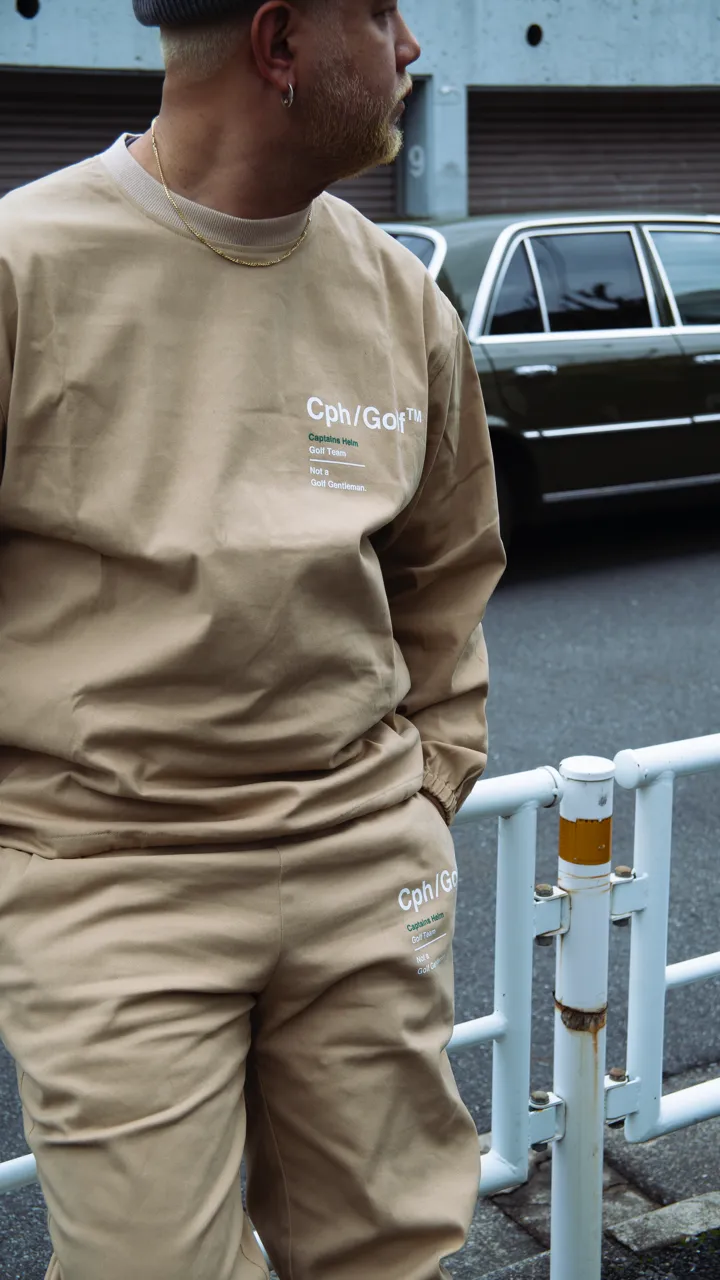 #COTTON TRACK JOGGER PANTS BEIGE