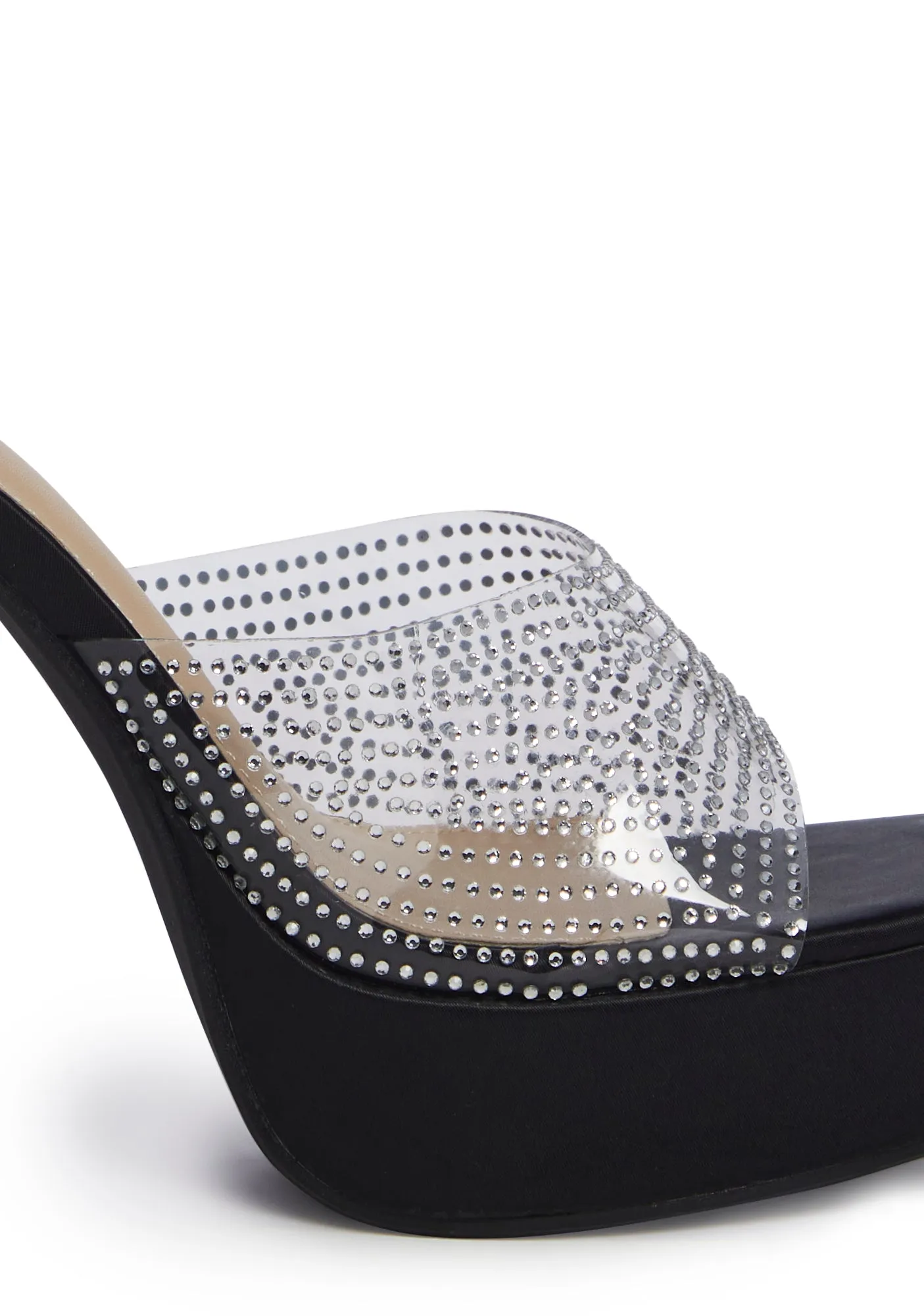 Dream Damsel Peep Toe Heels - Black