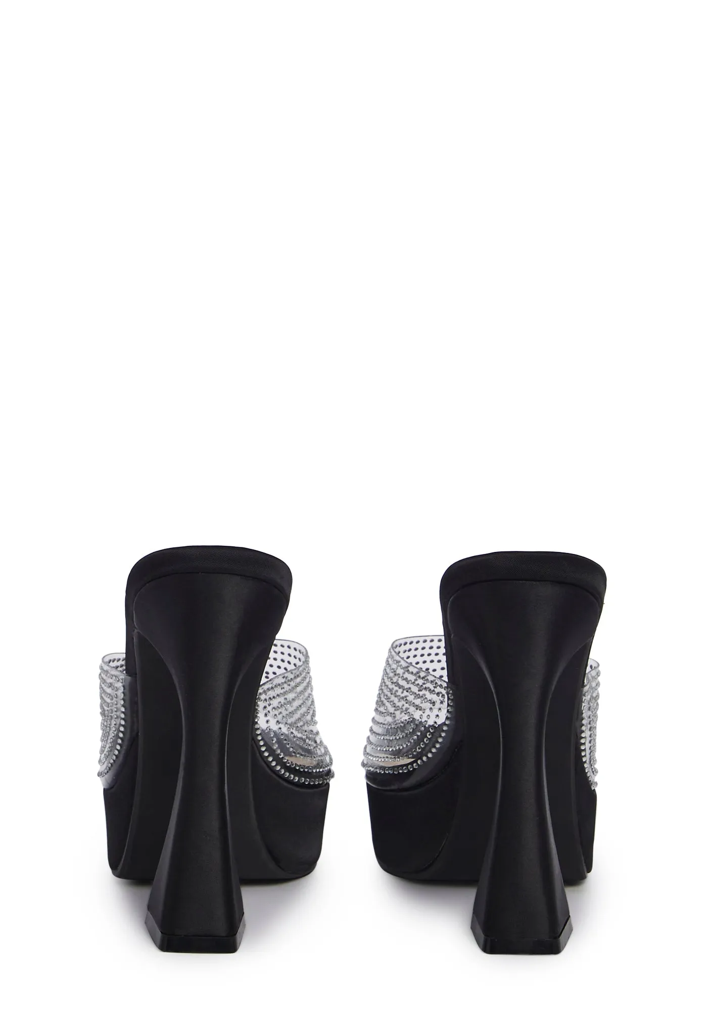 Dream Damsel Peep Toe Heels - Black