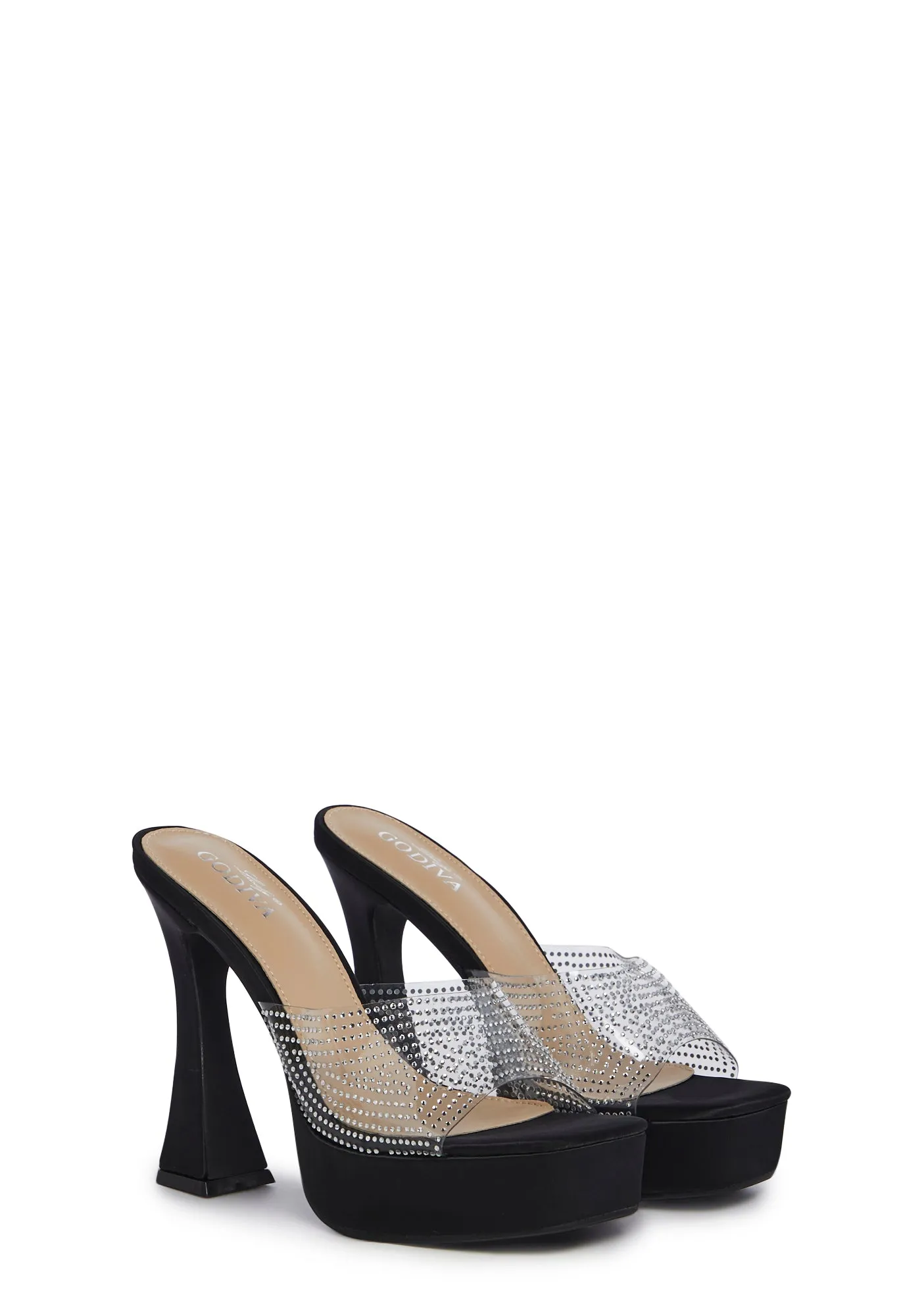 Dream Damsel Peep Toe Heels - Black