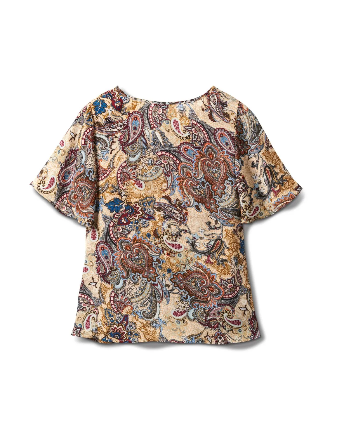 Flutter Sleeve Knot Front Woven Top