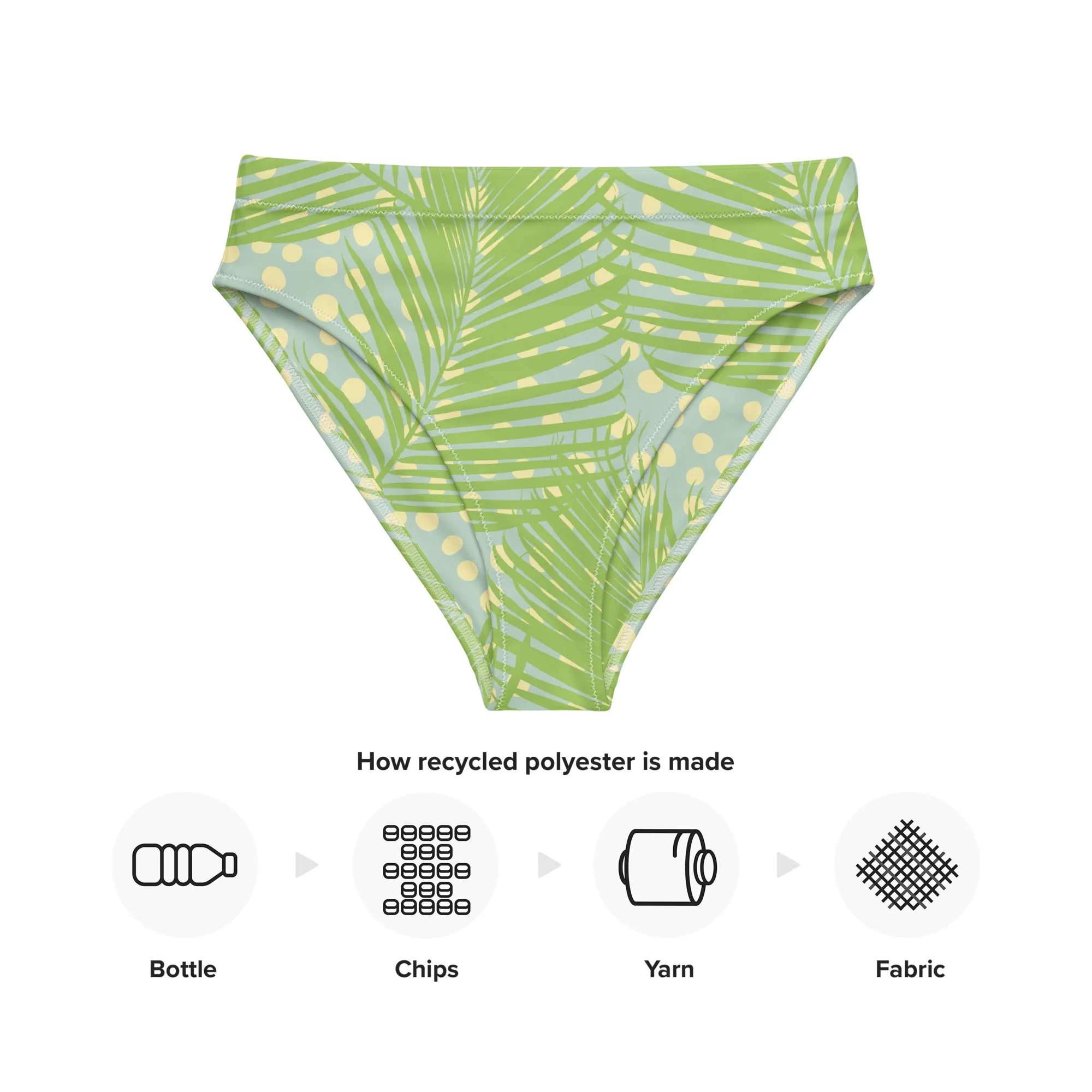 High Waisted Bikini Bottom - Abstract Leaves (Glamourange Cheeky High Waisted Bikini Bottom With Graphics)