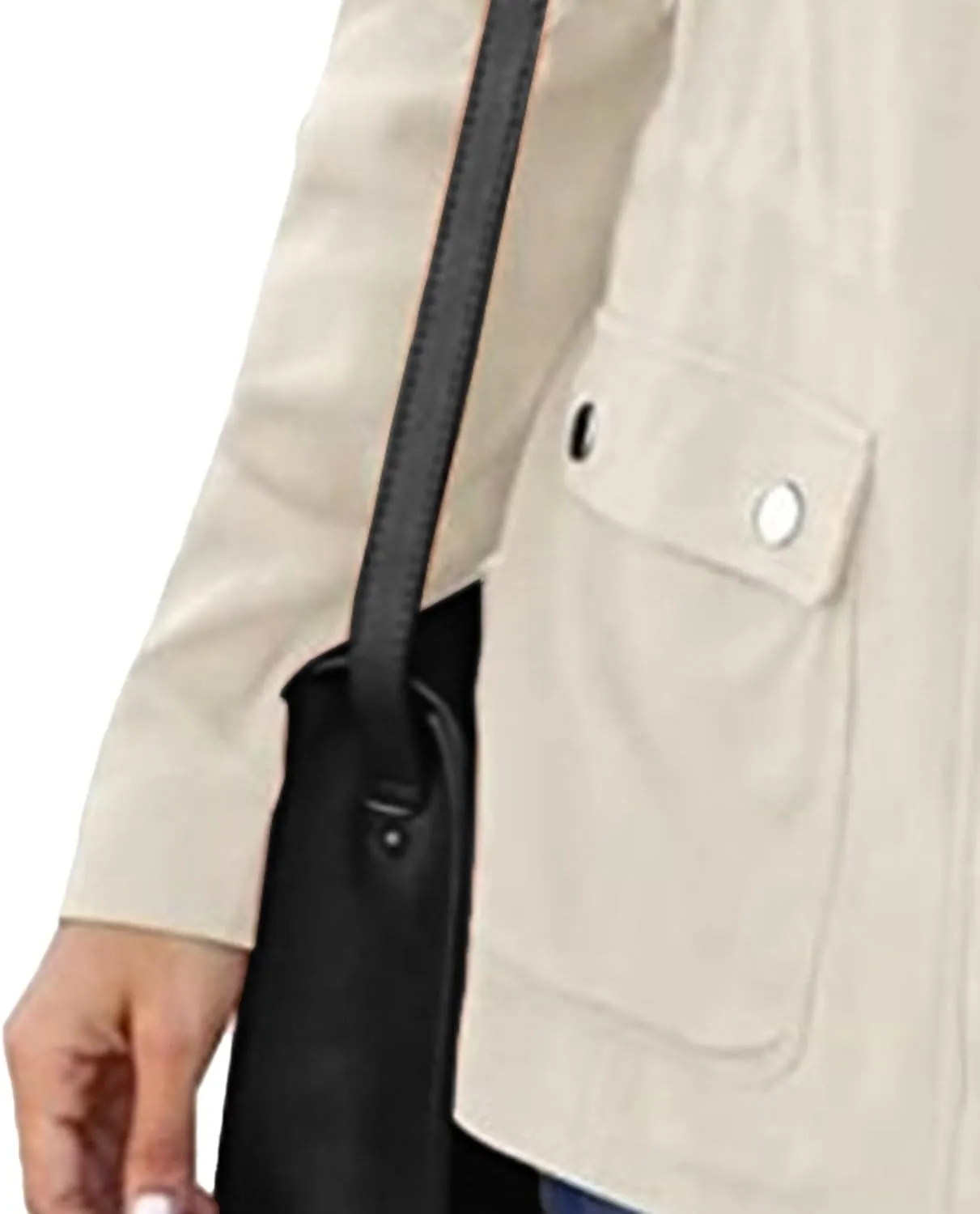 JEKE-DG Women's Lapel Casual Trendy Comfort Jacket Military Field Safari Jacket Coat Lightweight Full Zip Crop Jackets