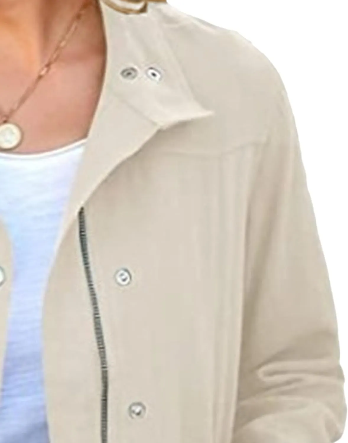 JEKE-DG Women's Lapel Casual Trendy Comfort Jacket Military Field Safari Jacket Coat Lightweight Full Zip Crop Jackets