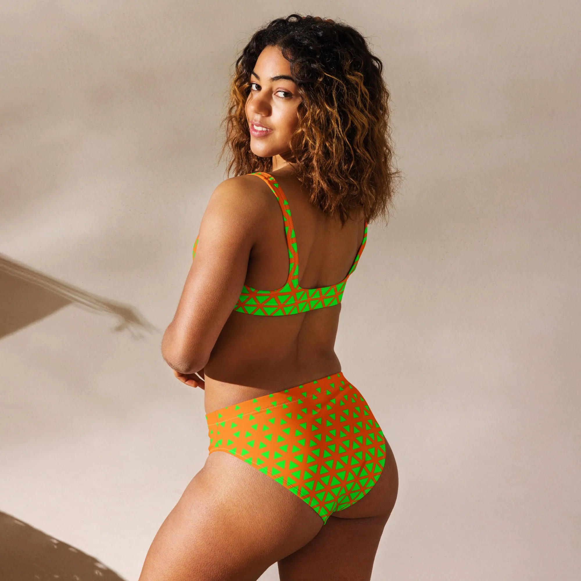 Lemon and Lime - Recycled high-waisted bikini