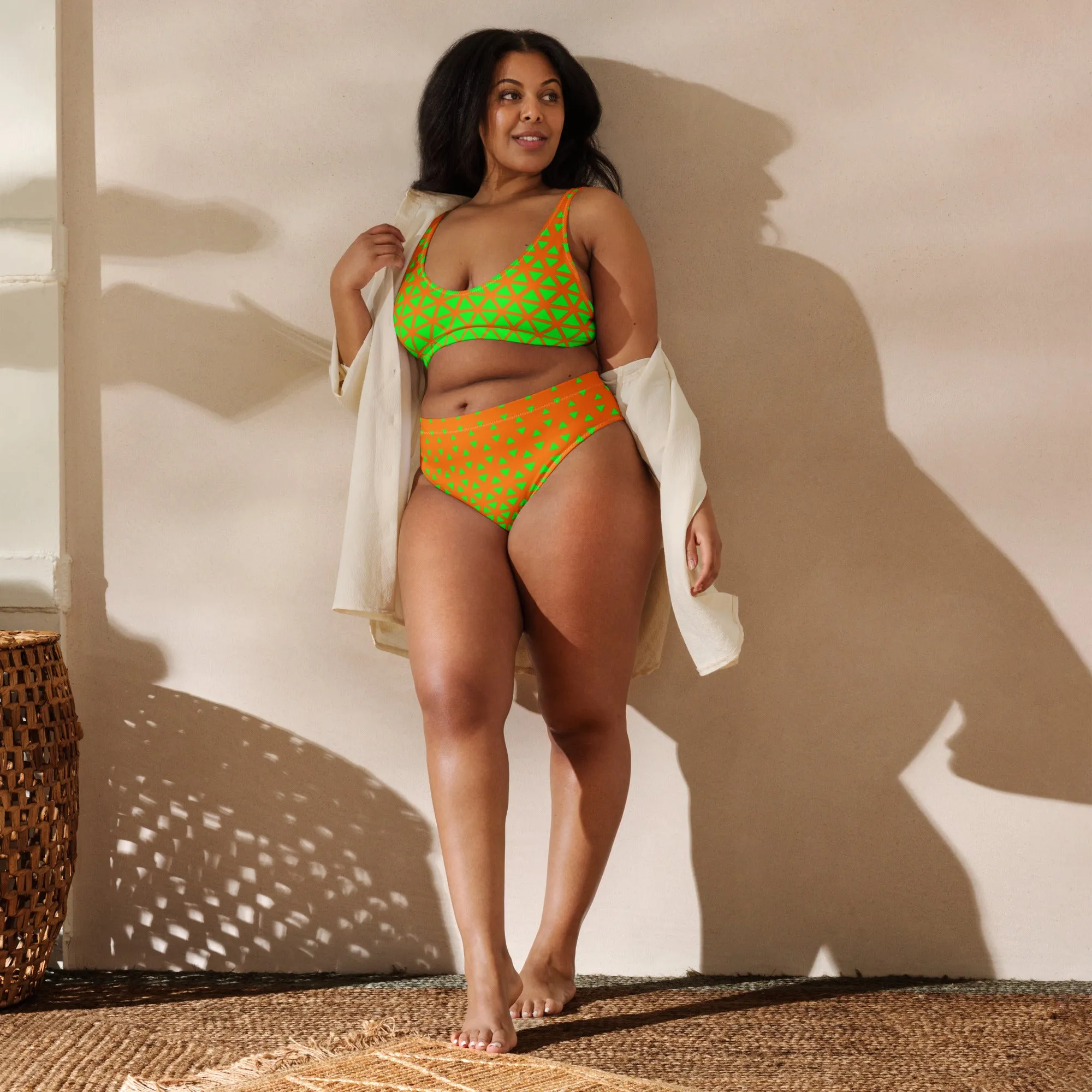 Lemon and Lime - Recycled high-waisted bikini