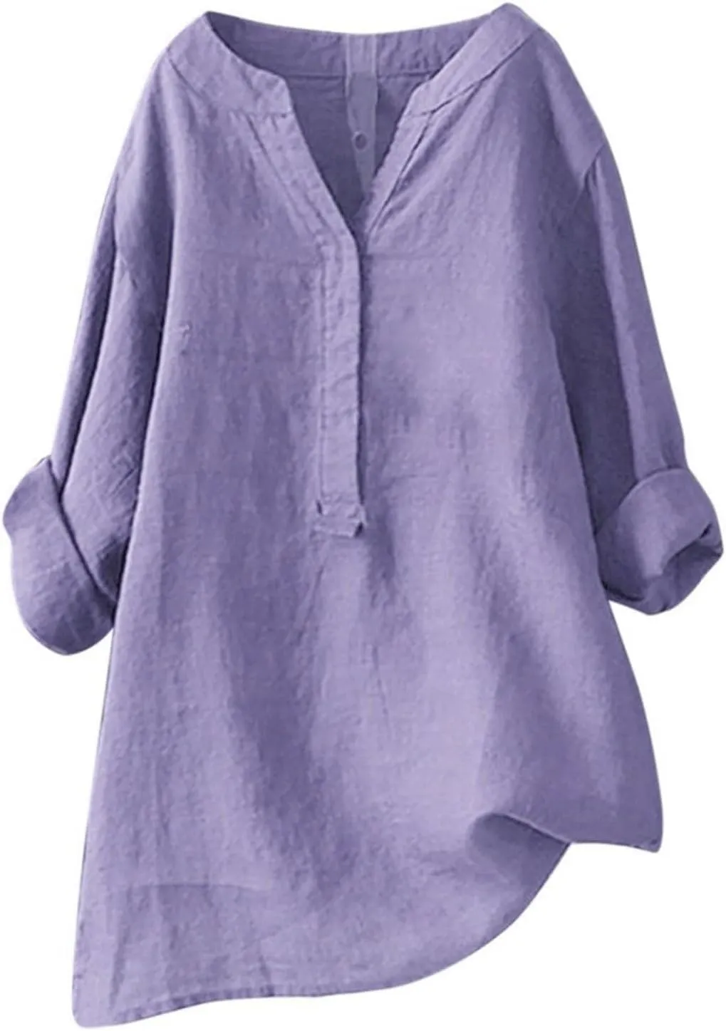 Linen Shirts for Women Women's 3/4 Sleeve Cotton Linen Jacquard Blouses Top T-Shirt