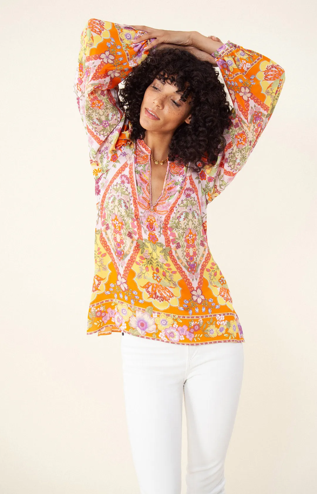 Madison Silk Top *Beaded*