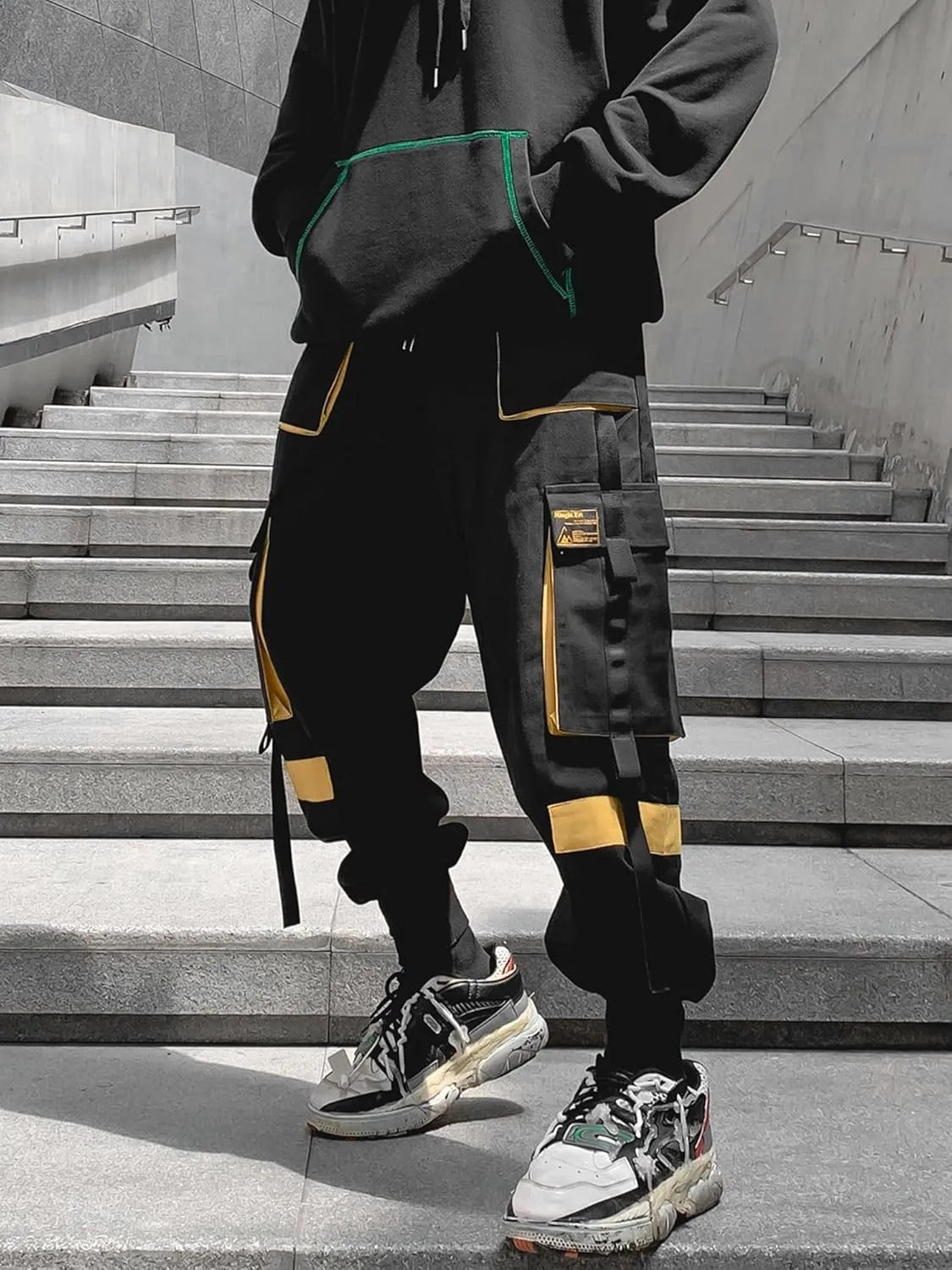 Men's Jogger Pants Techwear Hip Hop Harem Pants Streetwear Tactical Track Pants with Drawstring