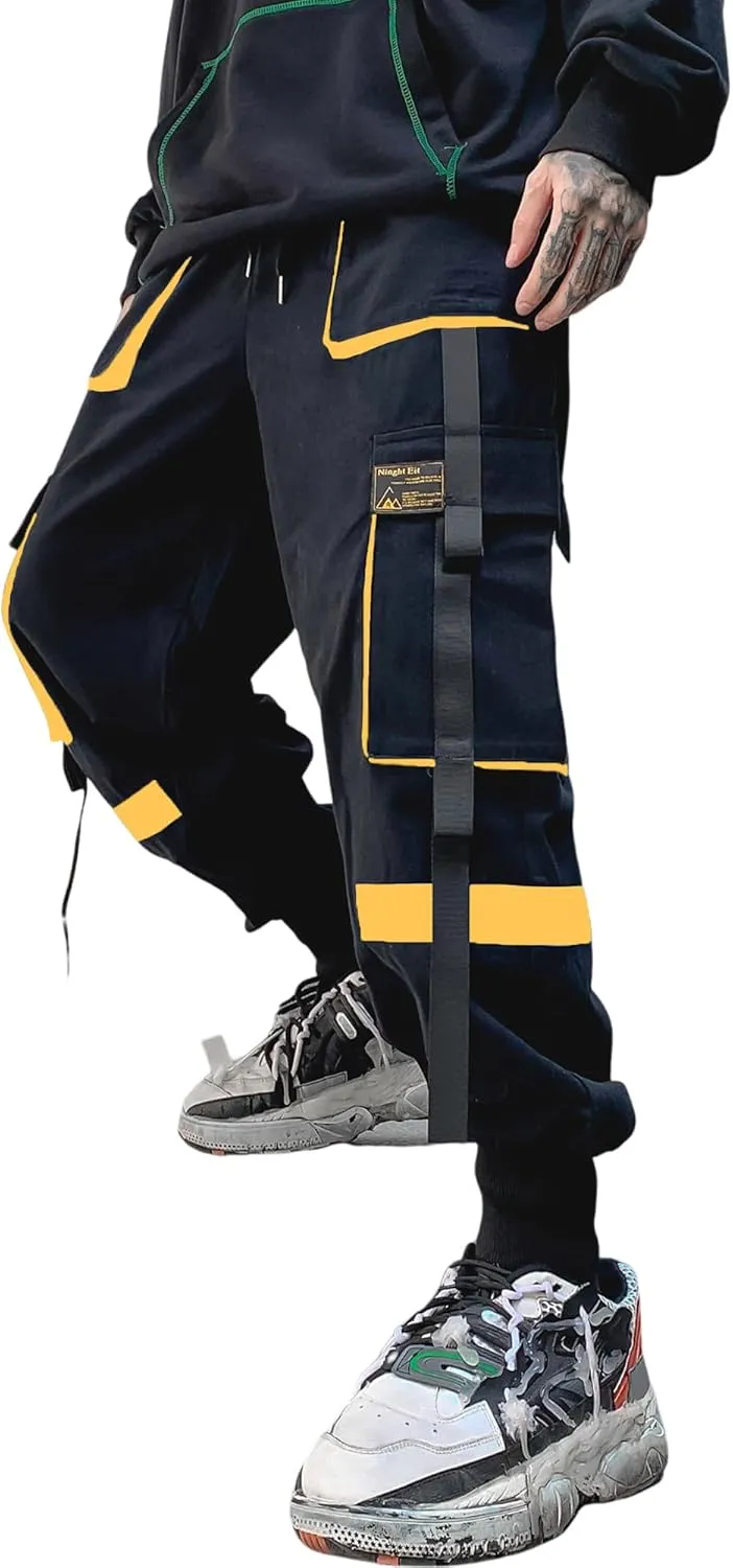 Men's Jogger Pants Techwear Hip Hop Harem Pants Streetwear Tactical Track Pants with Drawstring