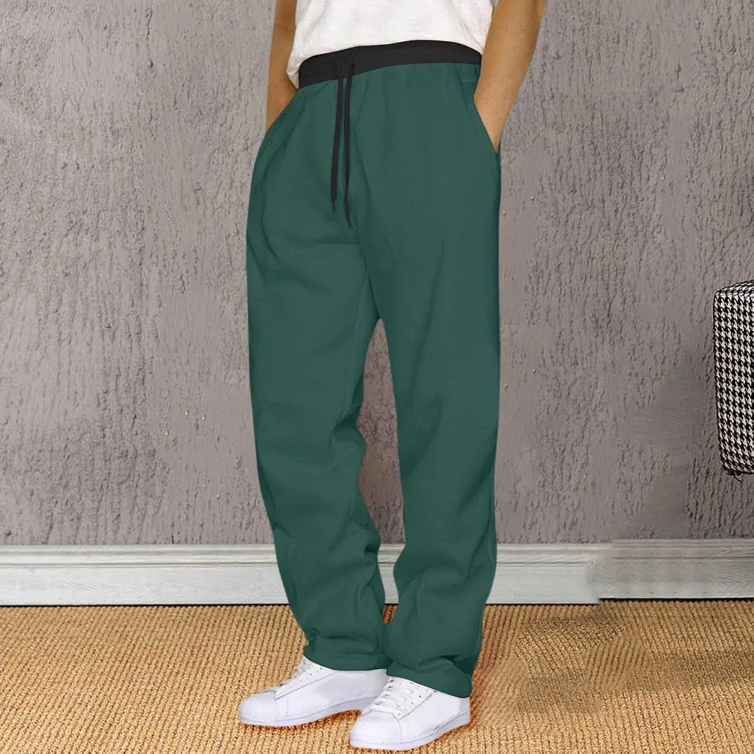 Mens Joggers Pants Solid Casual Pants Elastic Waist Drawstring Lightweight Workout Athletic Trousers with Pockets