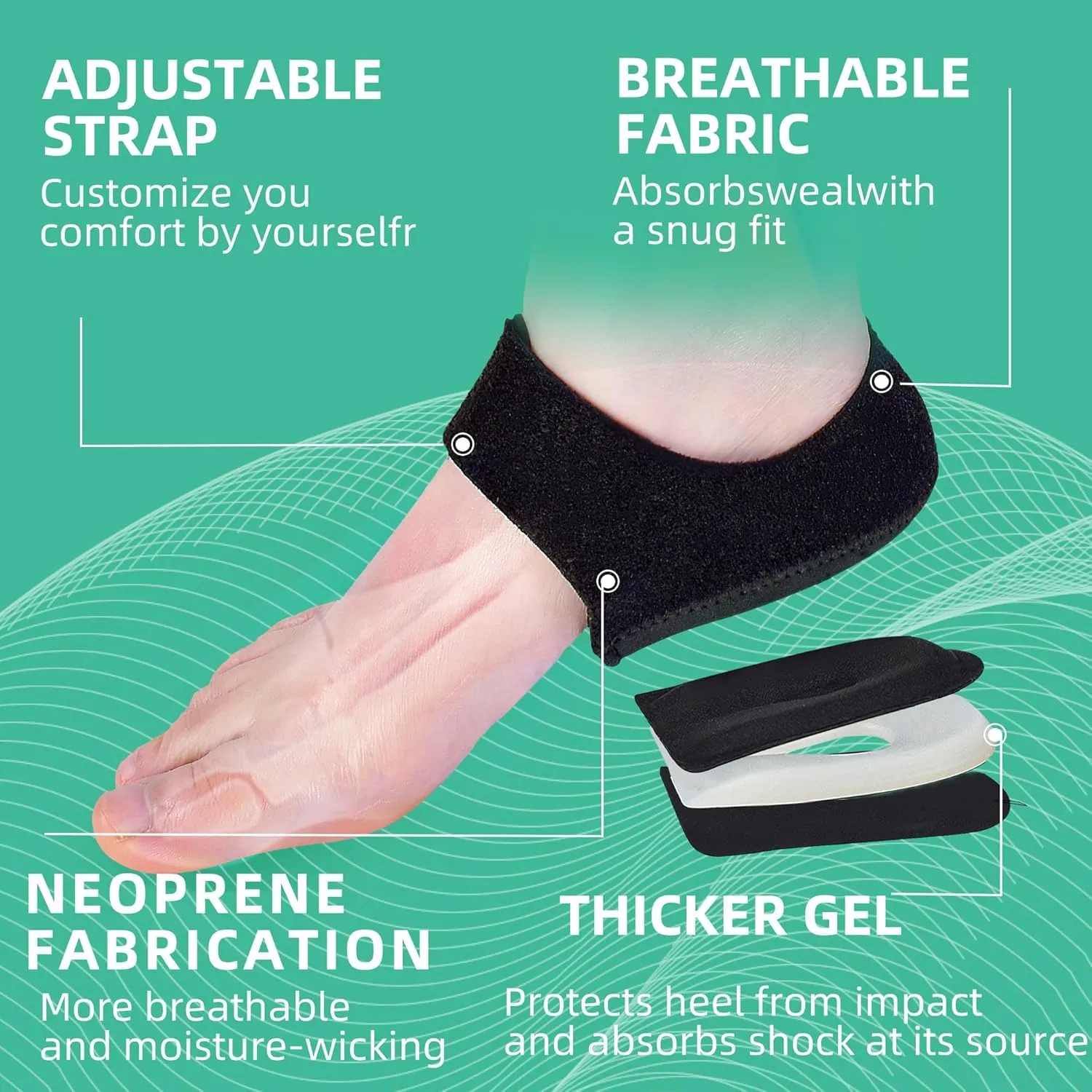 Plantar Fasciitis Gel Heel Protectors Pain Relief Heel Cups for Women Men Heels Spur, Heel Inserts Cushion Pads for Heel Pain and Spur for Achilles Tendonitis Cracked Heels for Women and Men