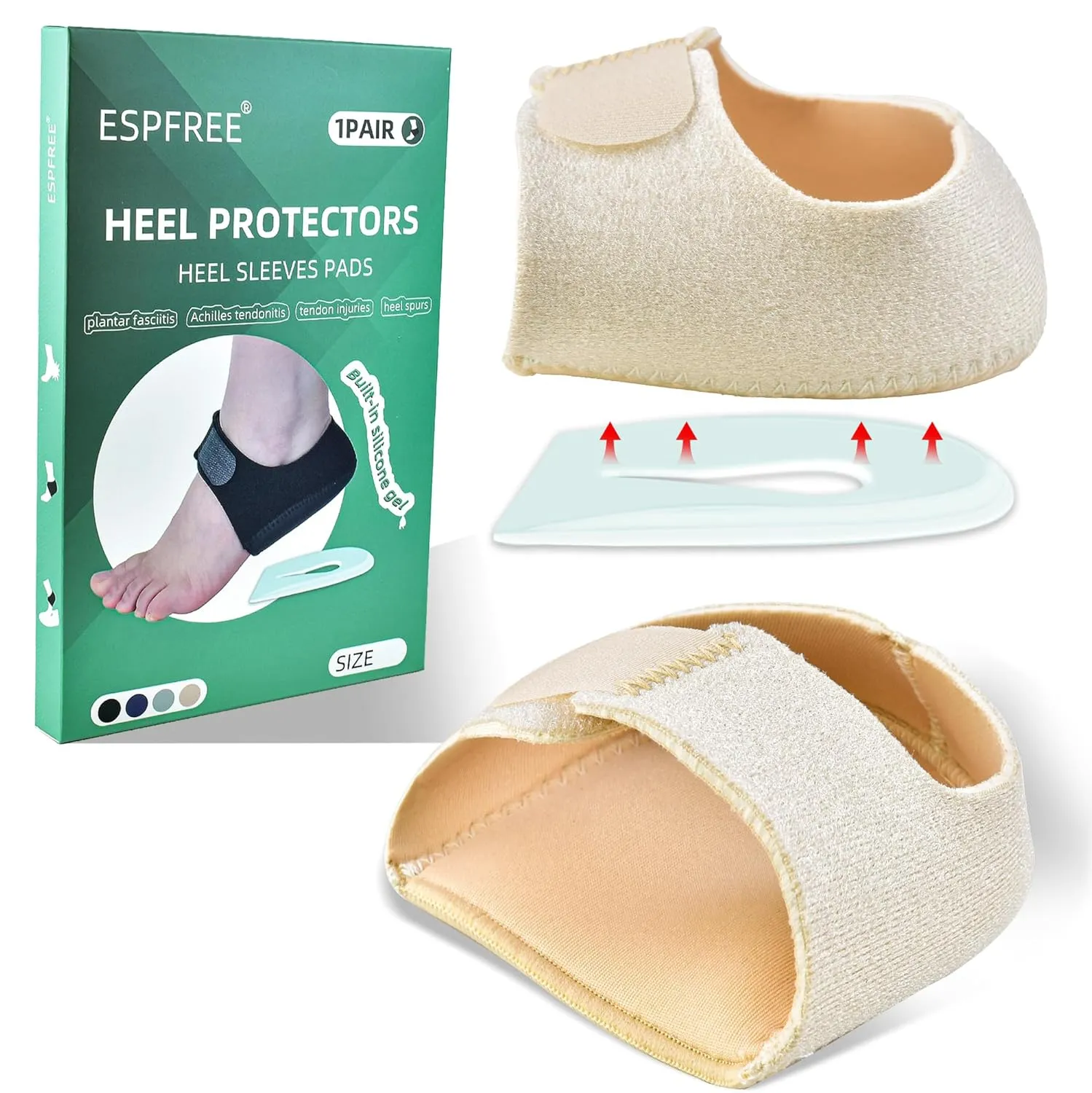 Plantar Fasciitis Gel Heel Protectors Pain Relief Heel Cups for Women Men Heels Spur, Heel Inserts Cushion Pads for Heel Pain and Spur for Achilles Tendonitis Cracked Heels for Women and Men