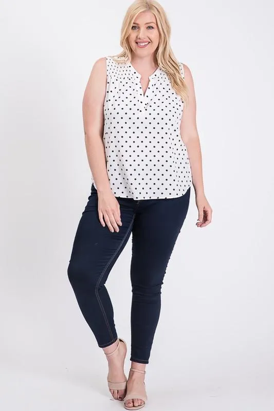 Polka-Dot-Loving Sleeveless Top
