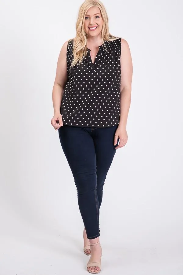 Polka-Dot-Loving Sleeveless Top
