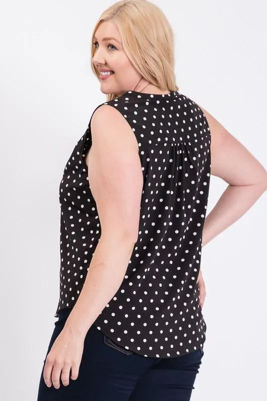 Polka-Dot-Loving Sleeveless Top