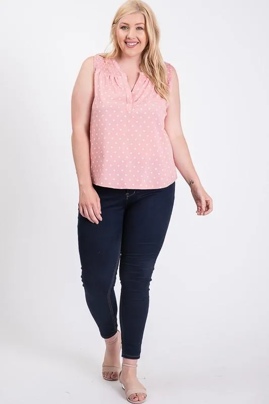 Polka-Dot-Loving Sleeveless Top