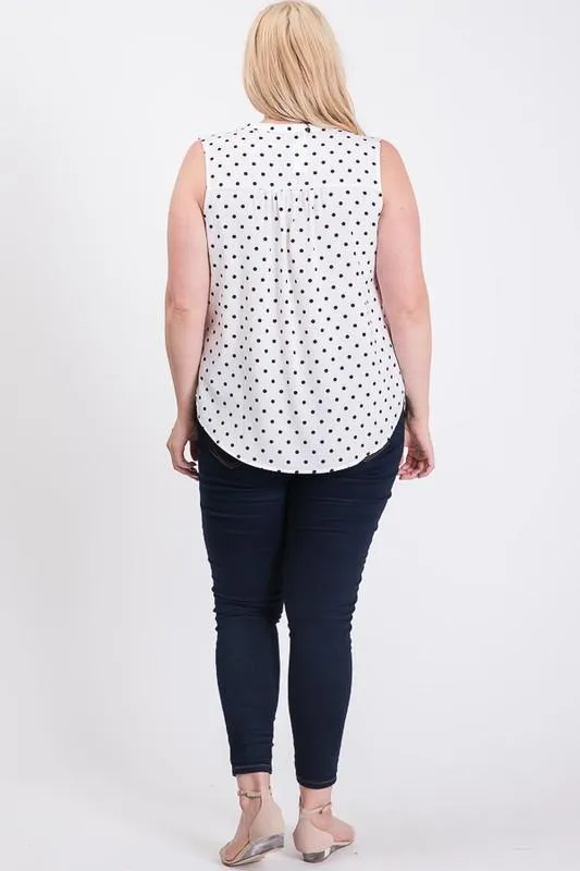 Polka-Dot-Loving Sleeveless Top