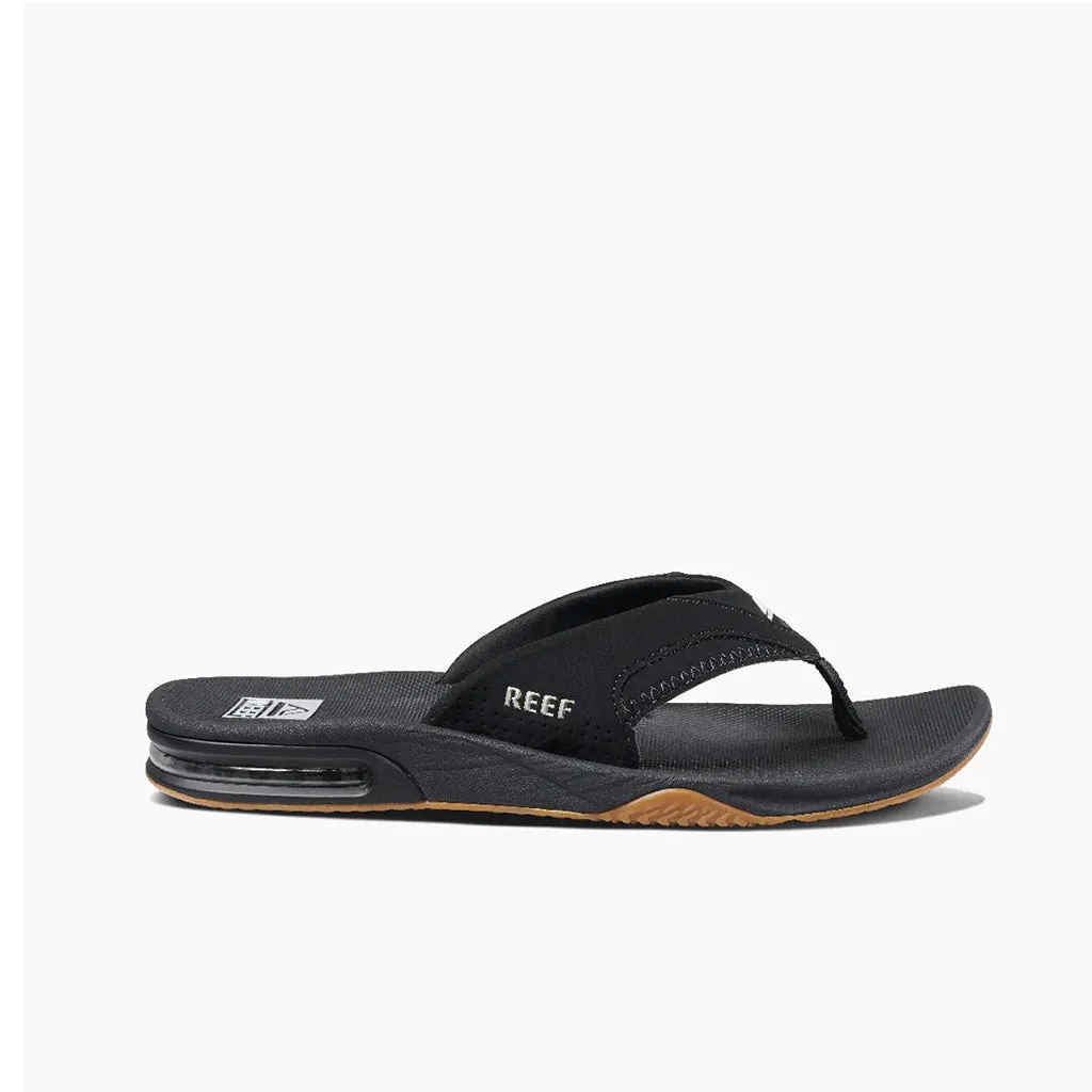 Reef Mens Fanning Sandal  - Black/Silver