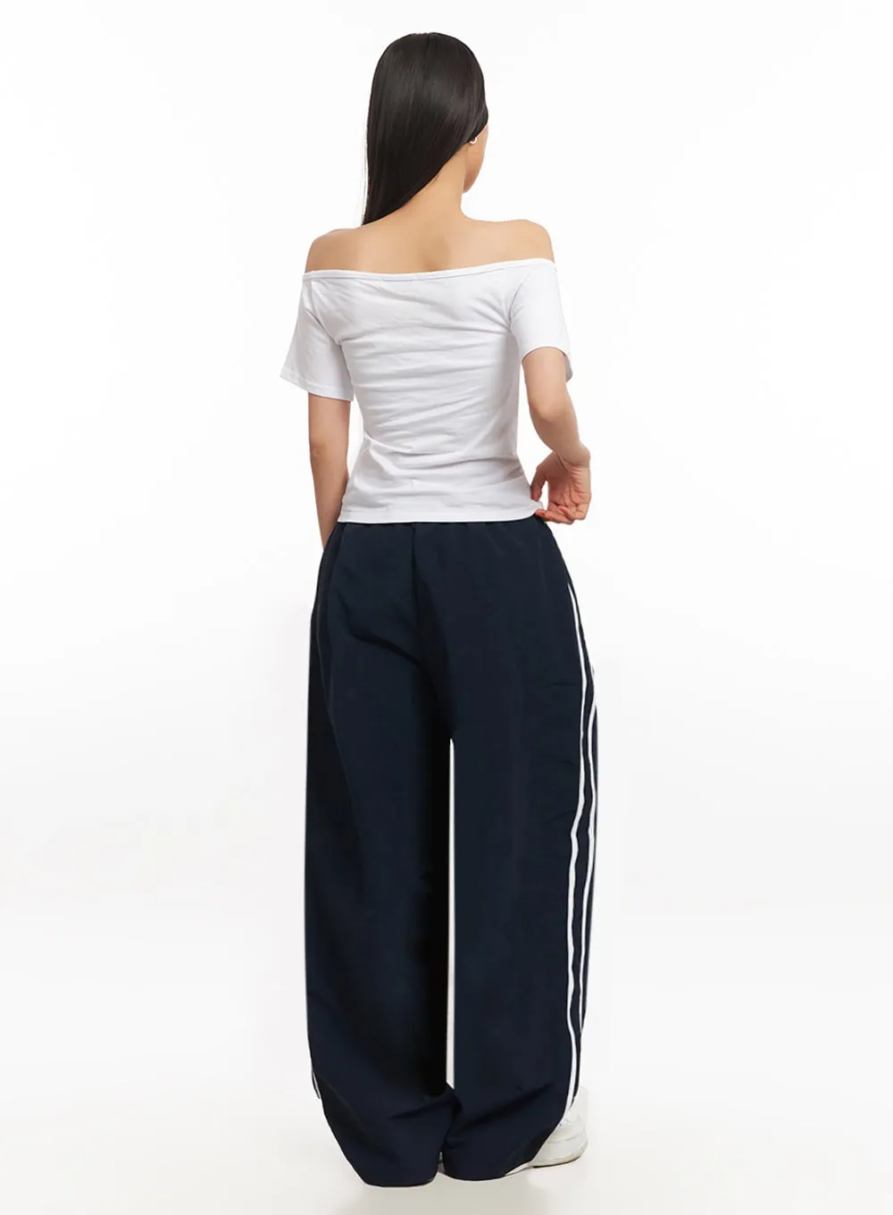 Striped Nylon Track Pants IA507