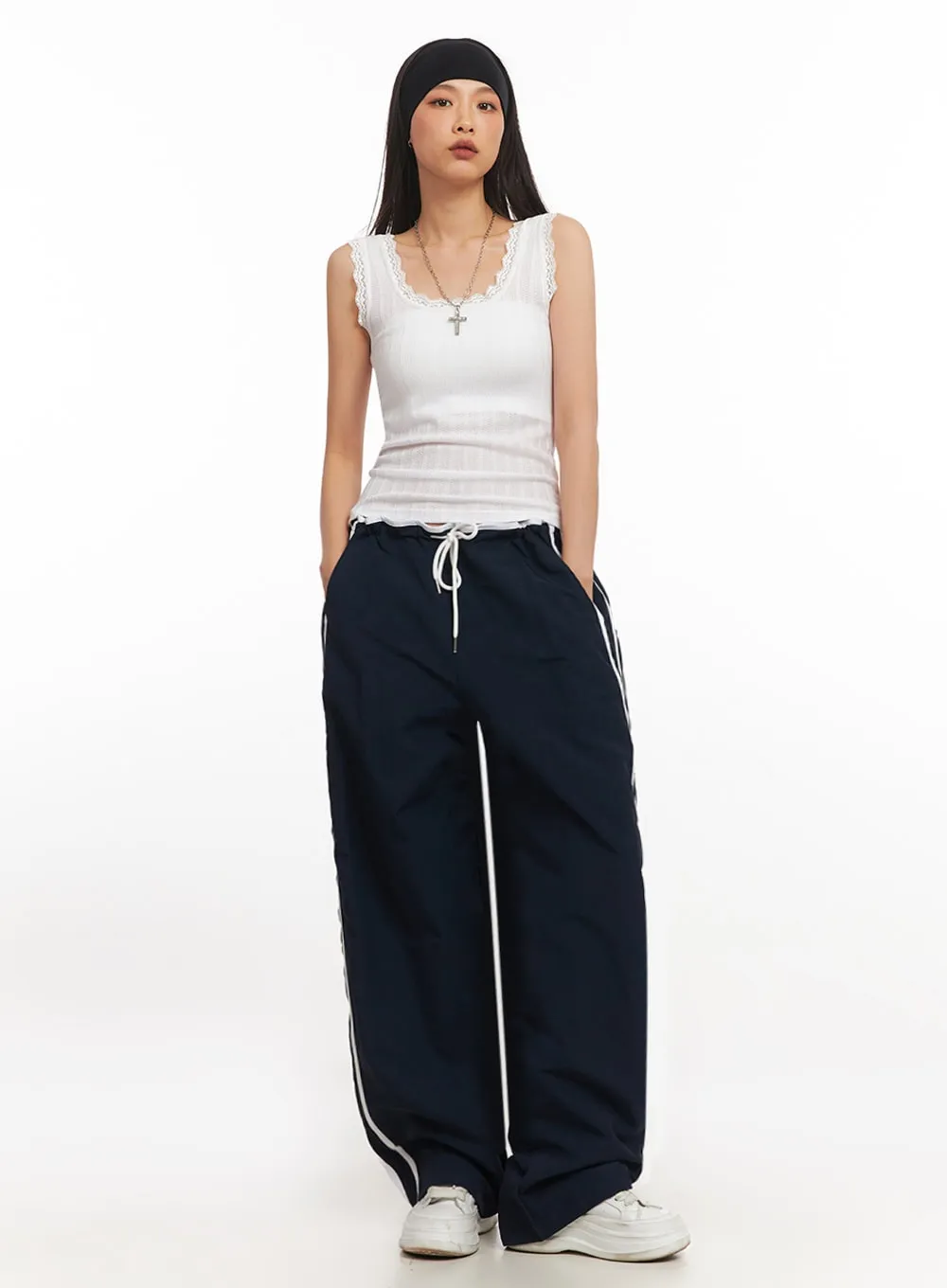 Striped Nylon Track Pants IA507