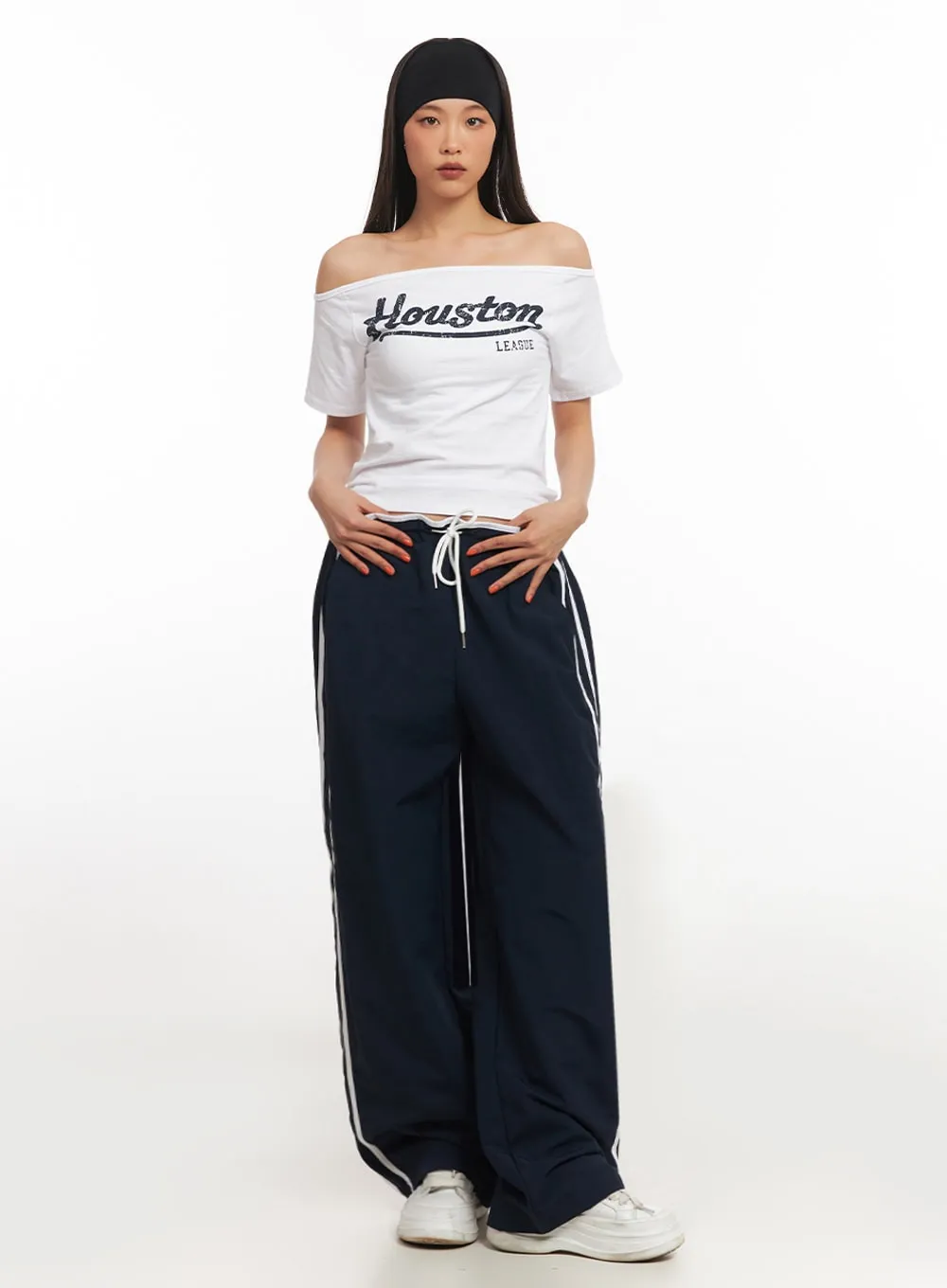 Striped Nylon Track Pants IA507