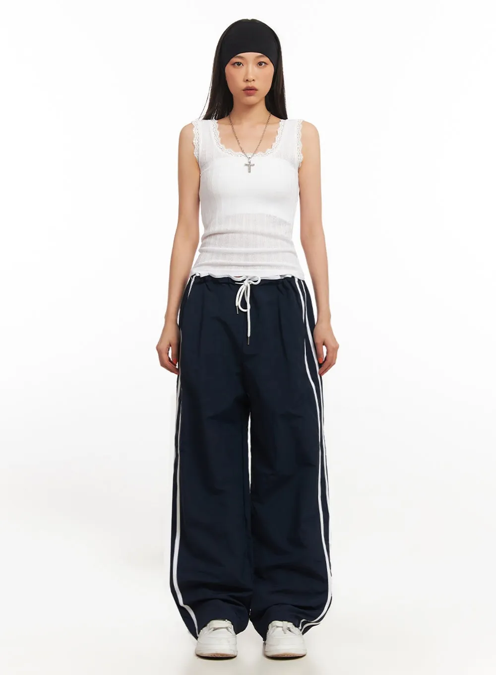 Striped Nylon Track Pants IA507