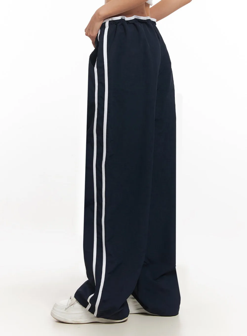 Striped Nylon Track Pants IA507