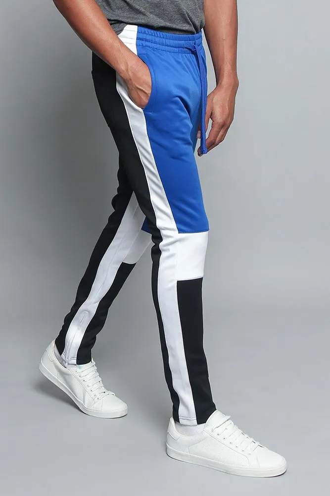 Tri Colored Color Blocked Track Pants