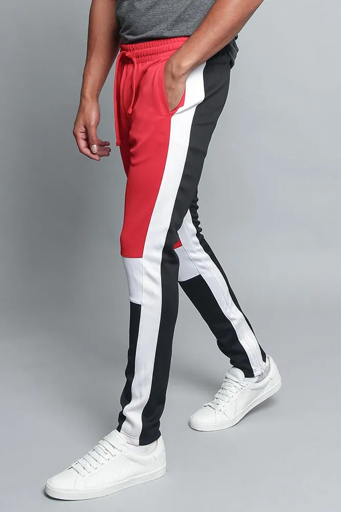 Tri Colored Color Blocked Track Pants