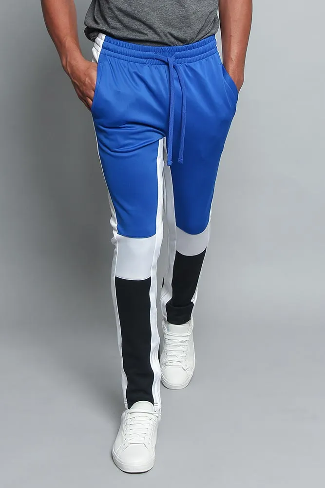 Tri Colored Color Blocked Track Pants