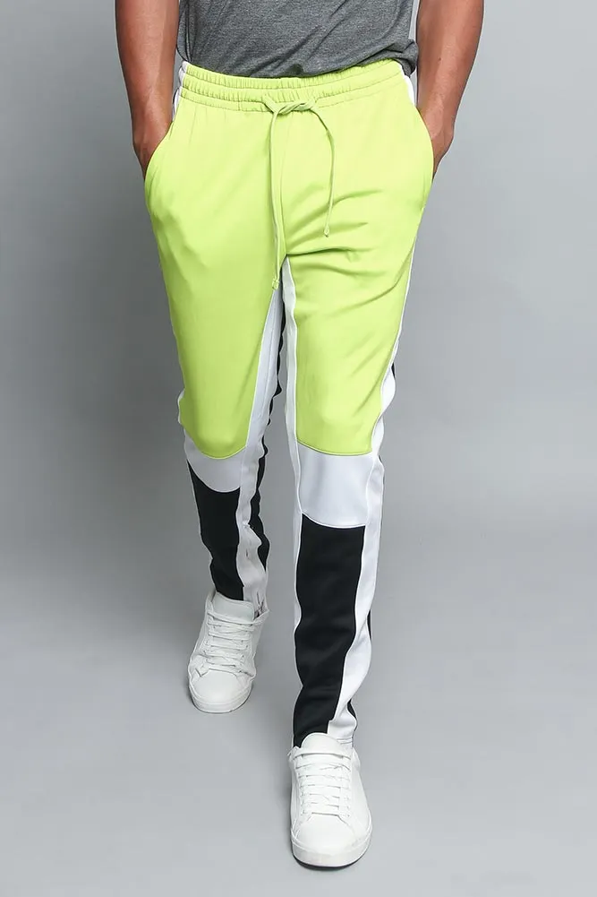 Tri Colored Color Blocked Track Pants